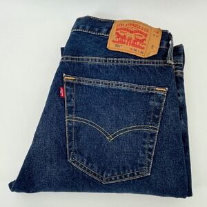 Levi's 501 Original Fit Jeans Mens 36x36 Dark Wash Blue Denim 00501-3402